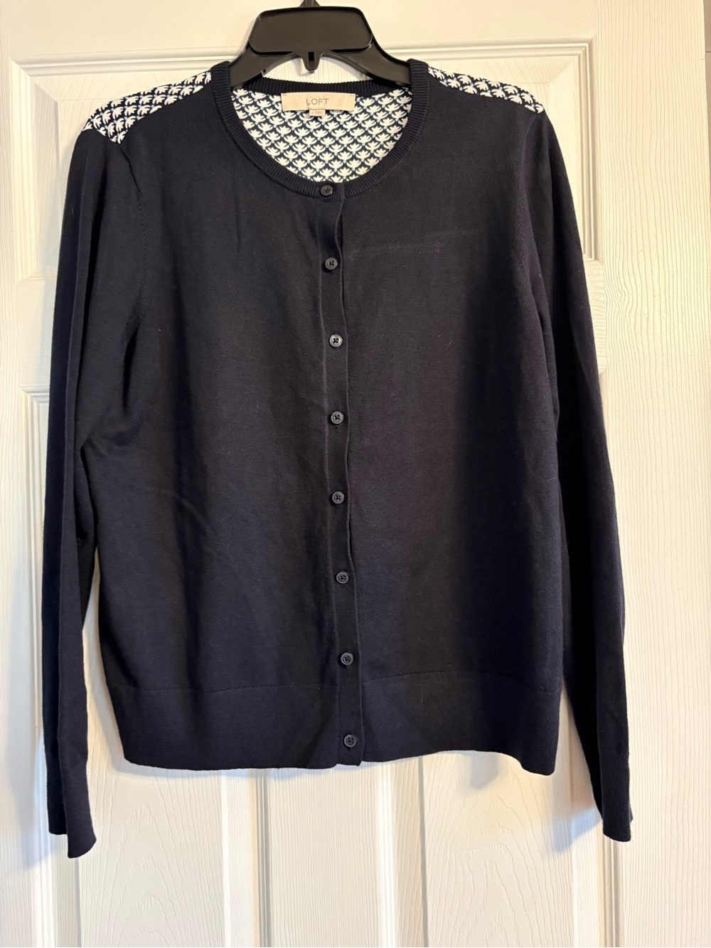 LOFT Navy Button-Front Women's Cardigan Sweater